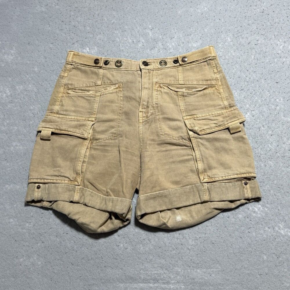 Free People Frankie Washed Cargo Shorts XS High Rise Cuffed Lightweight Casual